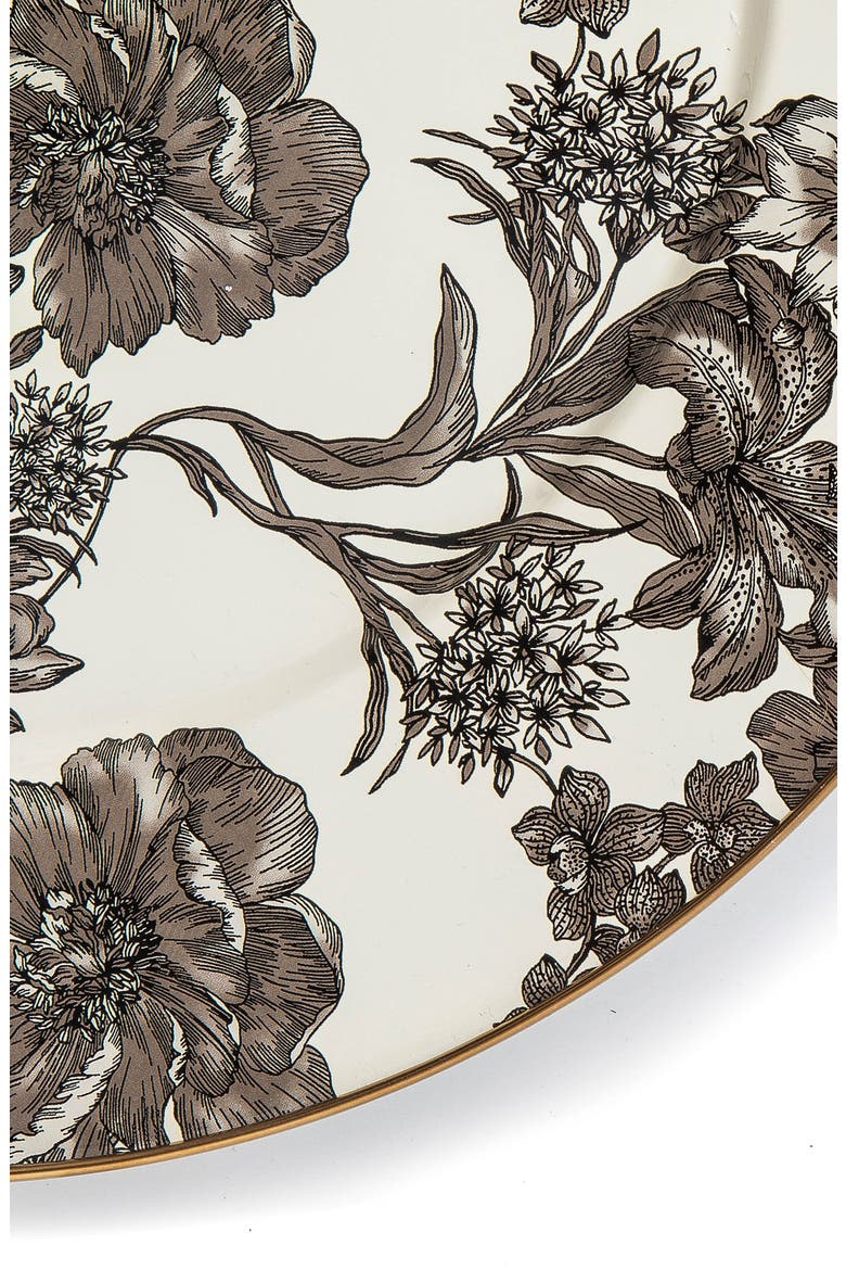 Sterling English Garden Enameled Steel Platter, Alternate, color, GREY/ WHITE