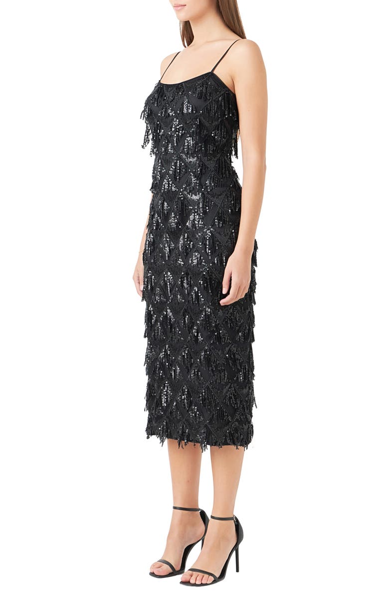 Endless Rose Diagonal Sequin Dress, Alternate, color, Black