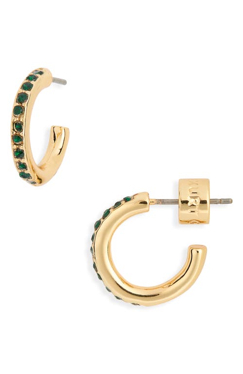 Kurt Geiger London Pavé Crystal Mini Huggie Hoop Earrings In Brown