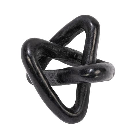 Modern Decorative Marble Link Knot, Black