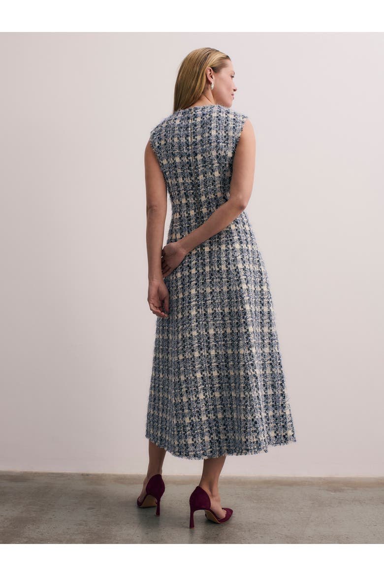 Tureen Tweed Midi Dress, Alternate, color, Navy