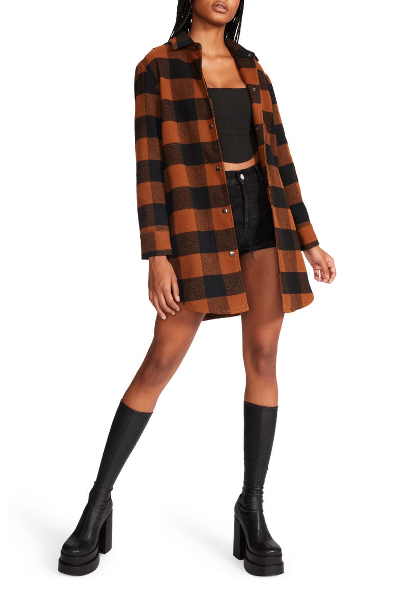 Plaid Shirt Jacket, Alternate, color, CARAMEL BUFFALO