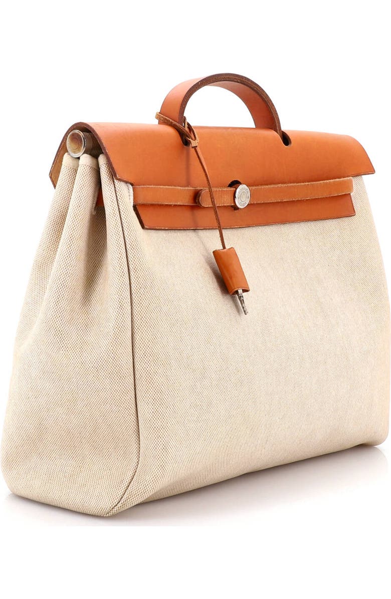 Pre-Owned Hermes Herbag Toile and Leather MM, Alternate, color, Ecru