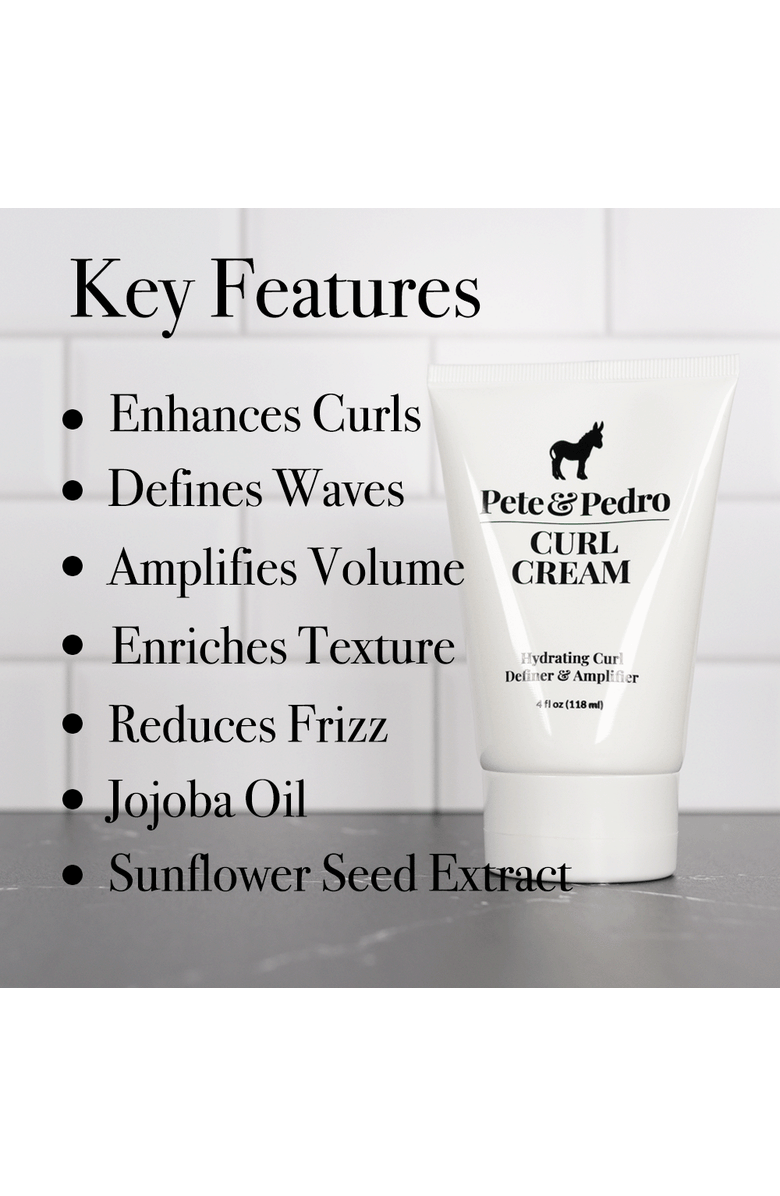 Pete & Pedro CURL CREAM Curl Enhancer & Frizz Reducer, Alternate, color, White