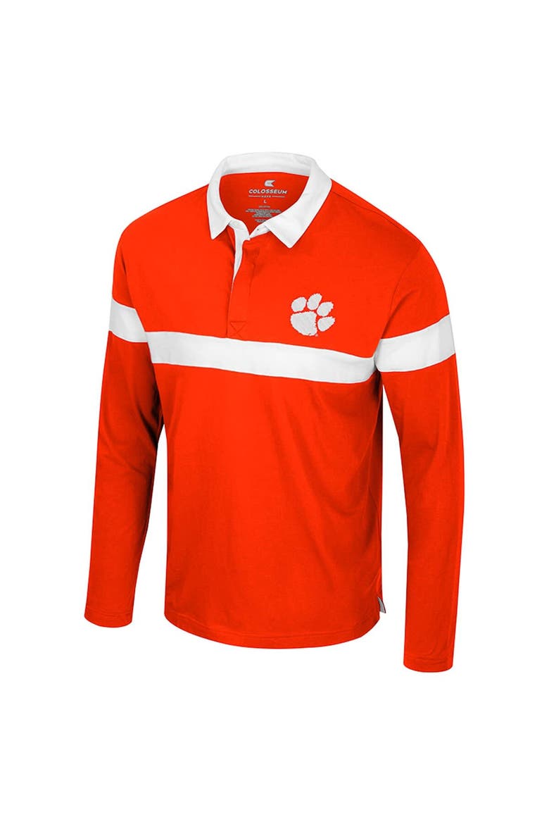 Men's Colosseum  Orange Clemson Tigers Too Cool For School Long Sleeve Polo, Alternate, color, Orange