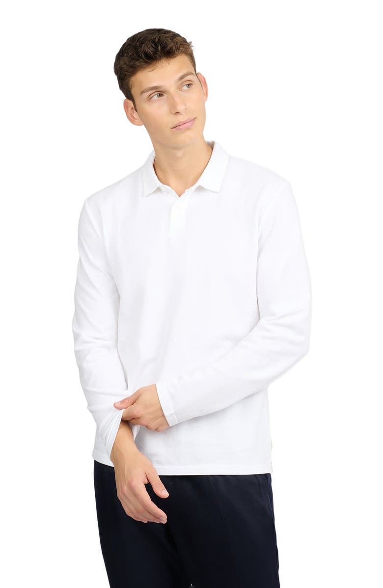 Onia Long Sleeve Pique Polo, Alternate, color, 