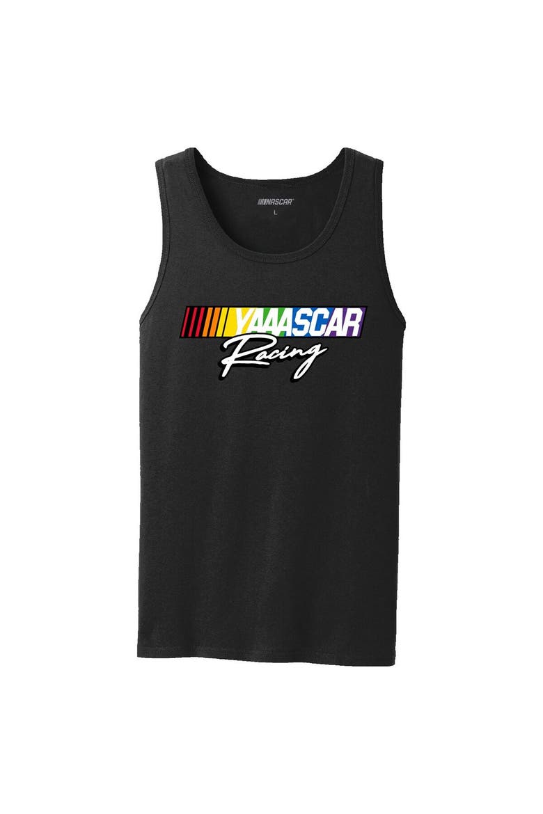 Men's Checkered Flag Sports White NASCAR Racing Tank Top, Alternate, color, Black