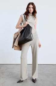 MANGO Ribbed Straight Leg Trousers