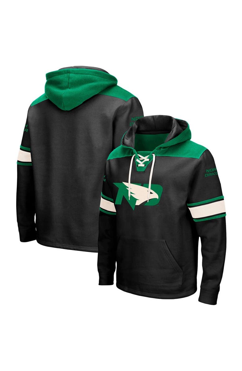 COLOSSEUM Men's Colosseum Black North Dakota 2.0 Lace-Up Pullover Hoodie, Main, color, 