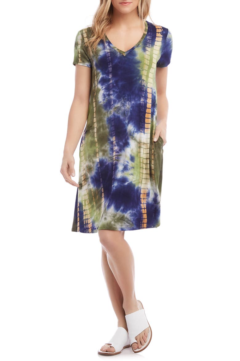 Quinn V-Neck T-Shirt Dress, Main, color, TYE DYE