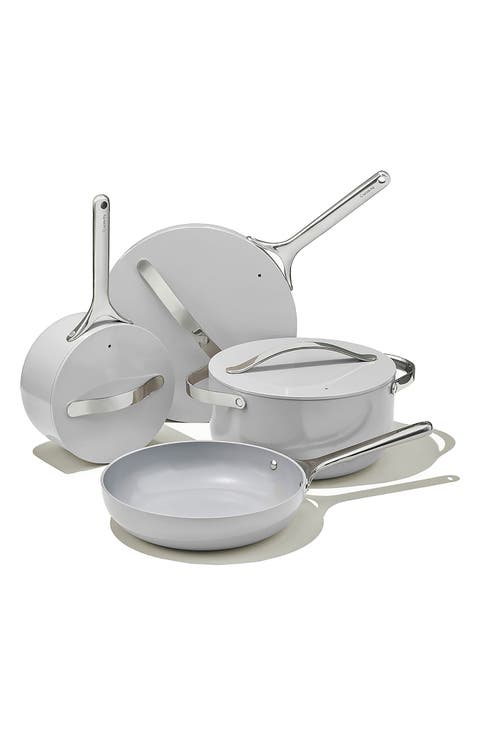 Non-Toxic Ceramic Non-Stick 7-Piece Cookware Set with Lid Storage