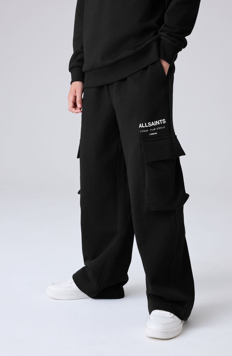 smALLSAINTS by ALLSAINTS Kids' Logo Cargo Pants, Alternate, color, Black
