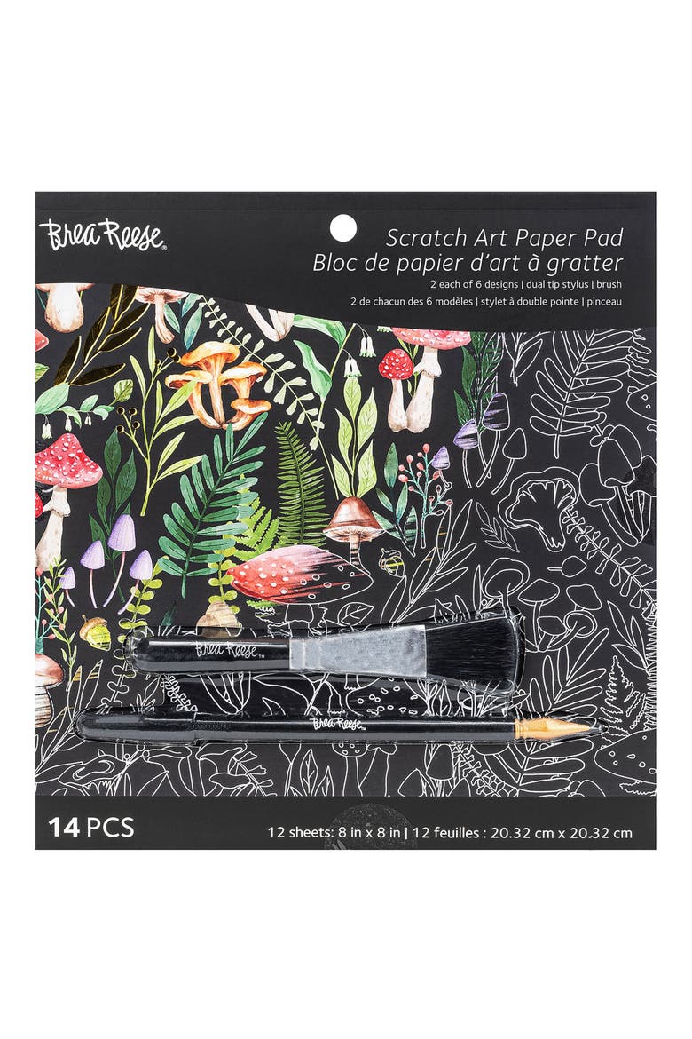 Nature Scratch Art Paper Pad 12 Designs, 8X8, Main, color, Multicolored