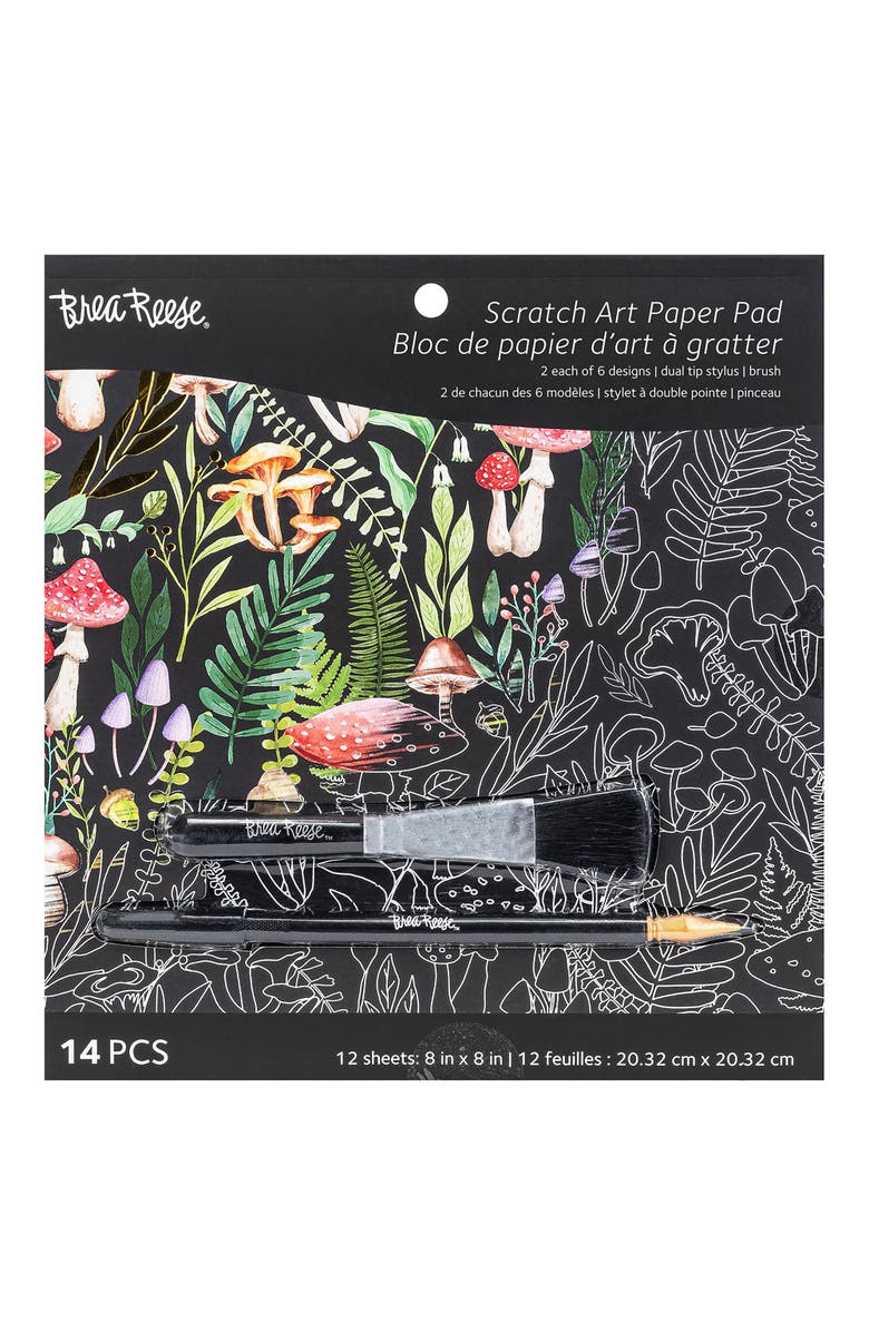 Brea Reese Nature Scratch Art Paper Pad 12 Designs, 8X8, Main, color, 