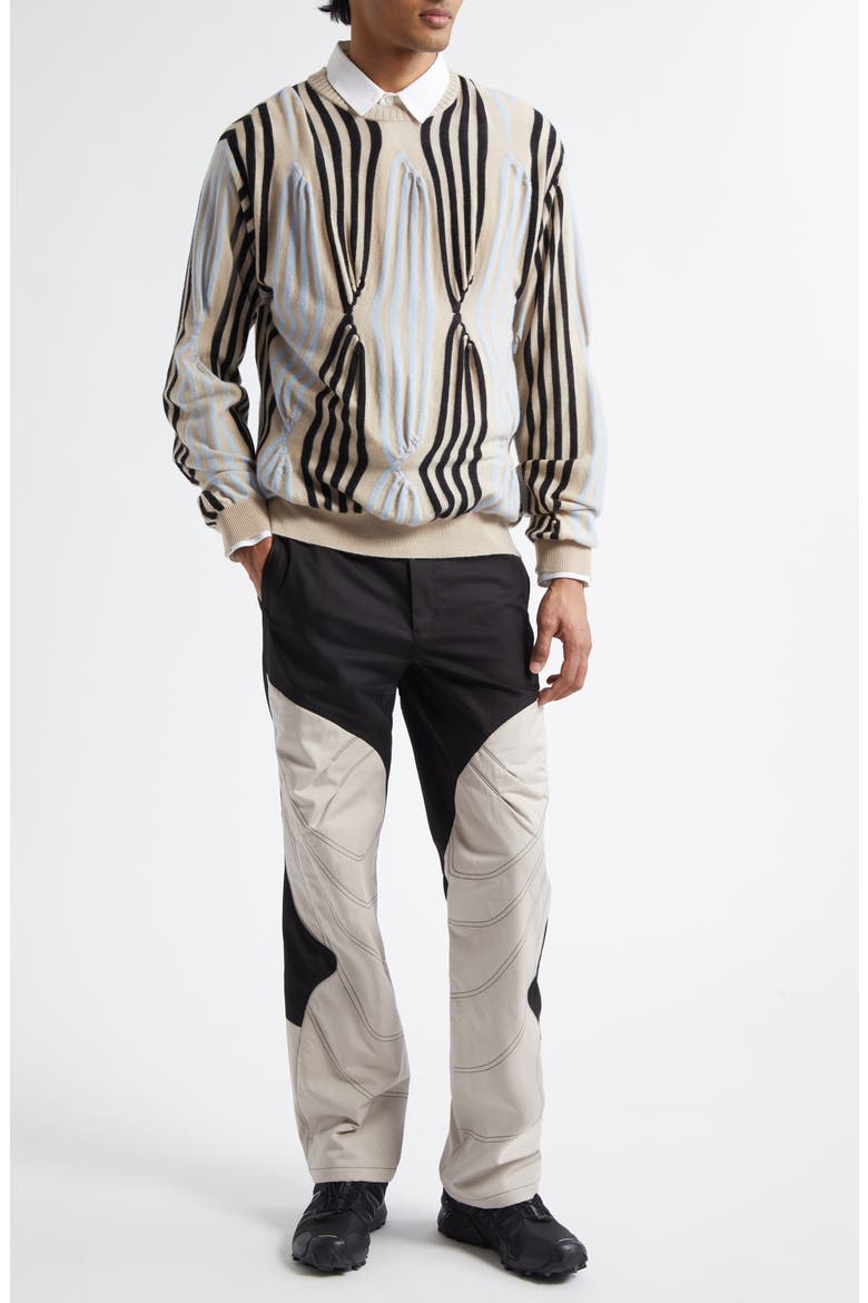 Solix Stripe Cashmere Sweater, Alternate, color, BEIGE / BLACK / L BLUE