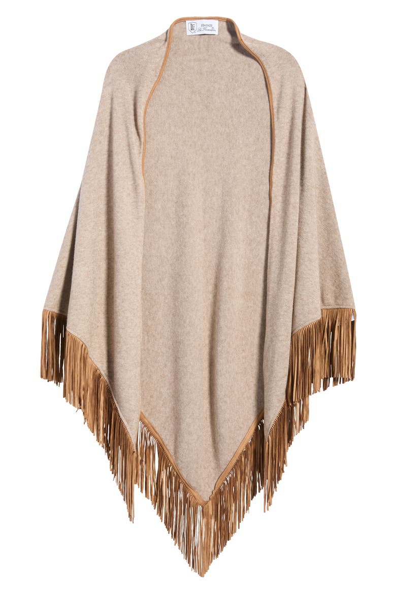 Wrap with Fringe, Main, color, OATMEAL/ CAMEL