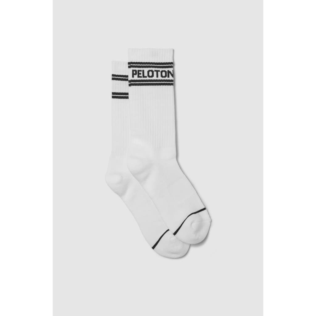 Cotton Crew Sock - Peloton Logo in White  product