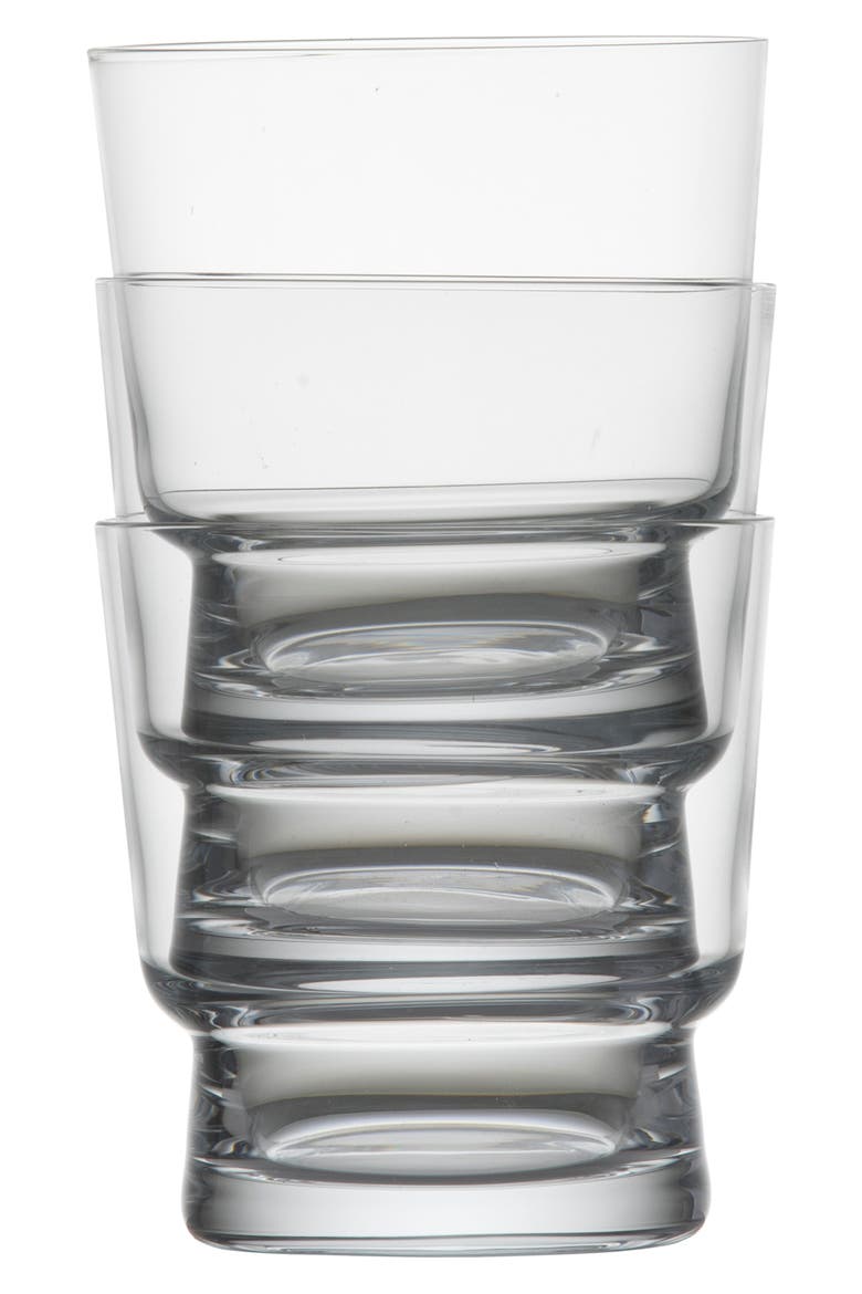 Tower Set of 6 Stackable Tumblers, Alternate, color, CLEAR