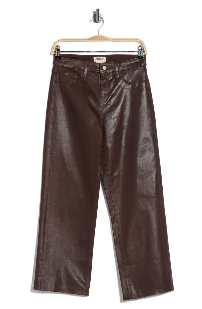 L'AGENCE Wanda Raw Hem Crop Jeans, Alternate, color, Espresso C