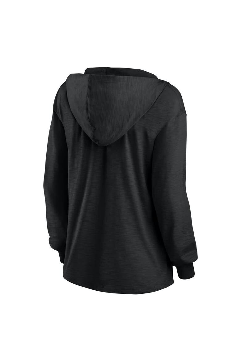 Women's Fanatics   Pittsburgh Steelers Blackout Slub Hoodie V-Neck Long Sleeve T-Shirt, Alternate, color, Black