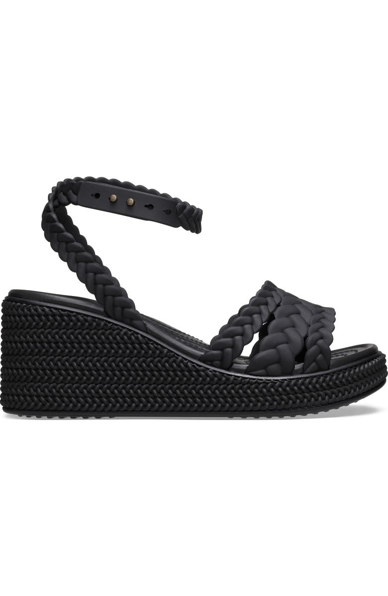 CROCS Brooklyn Platform Wedge Sandal, Alternate, color, Black/ Black