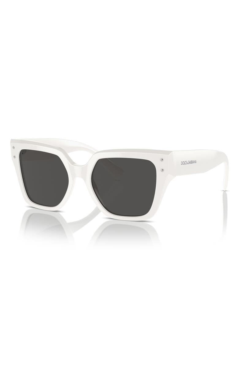Dolce&Gabbana 52mm Square Sunglasses, Alternate, color, White