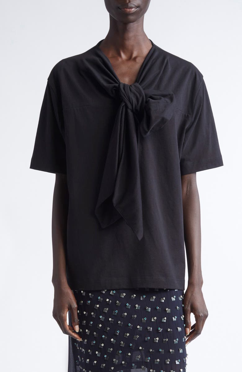 Dries Van Noten Hebitta Bow Neck Short Sleeve T-Shirt, Main, color, 