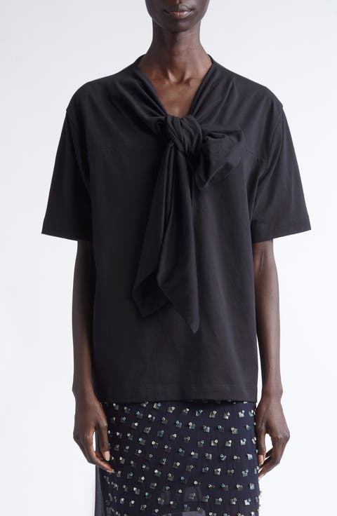 Hebitta Bow Neck Short Sleeve T-Shirt