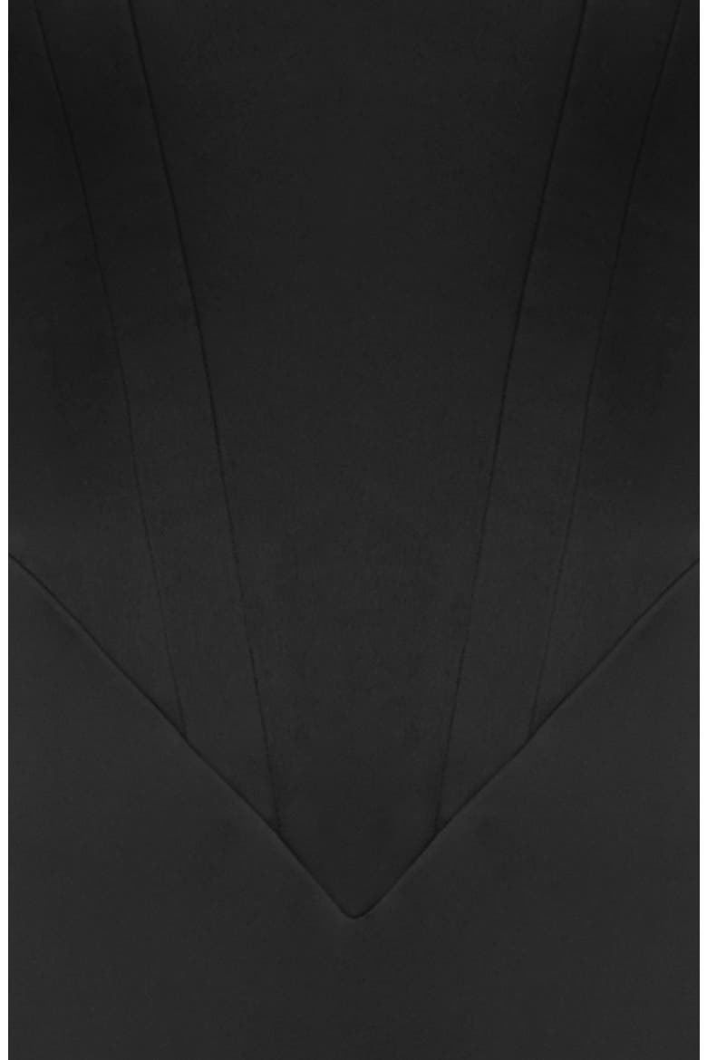 Anais Satin Corset Midi Dress, Alternate, color, BLACK