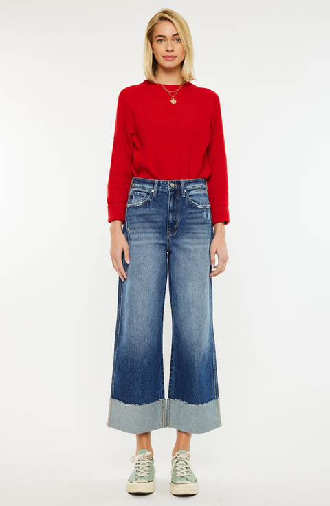 Lynn 90's Cropped Wide Leg Jeans
