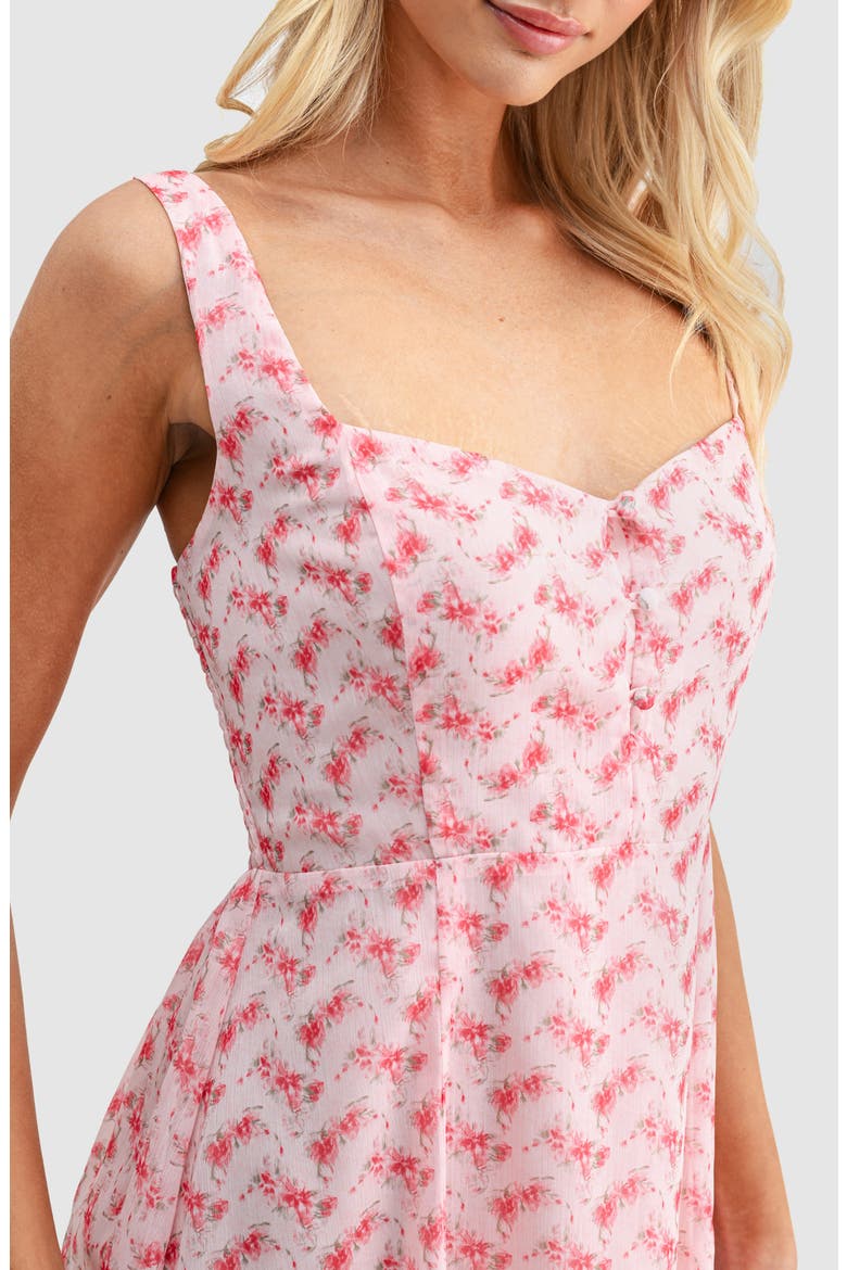 Fit and Flare Midi Dress, Alternate, color, PINK FLORAL