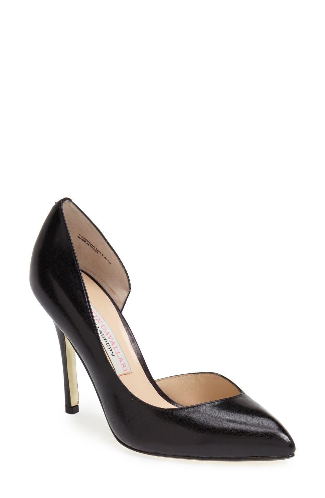 'Copertina' Pump, Main, color, BLACK LEATHER