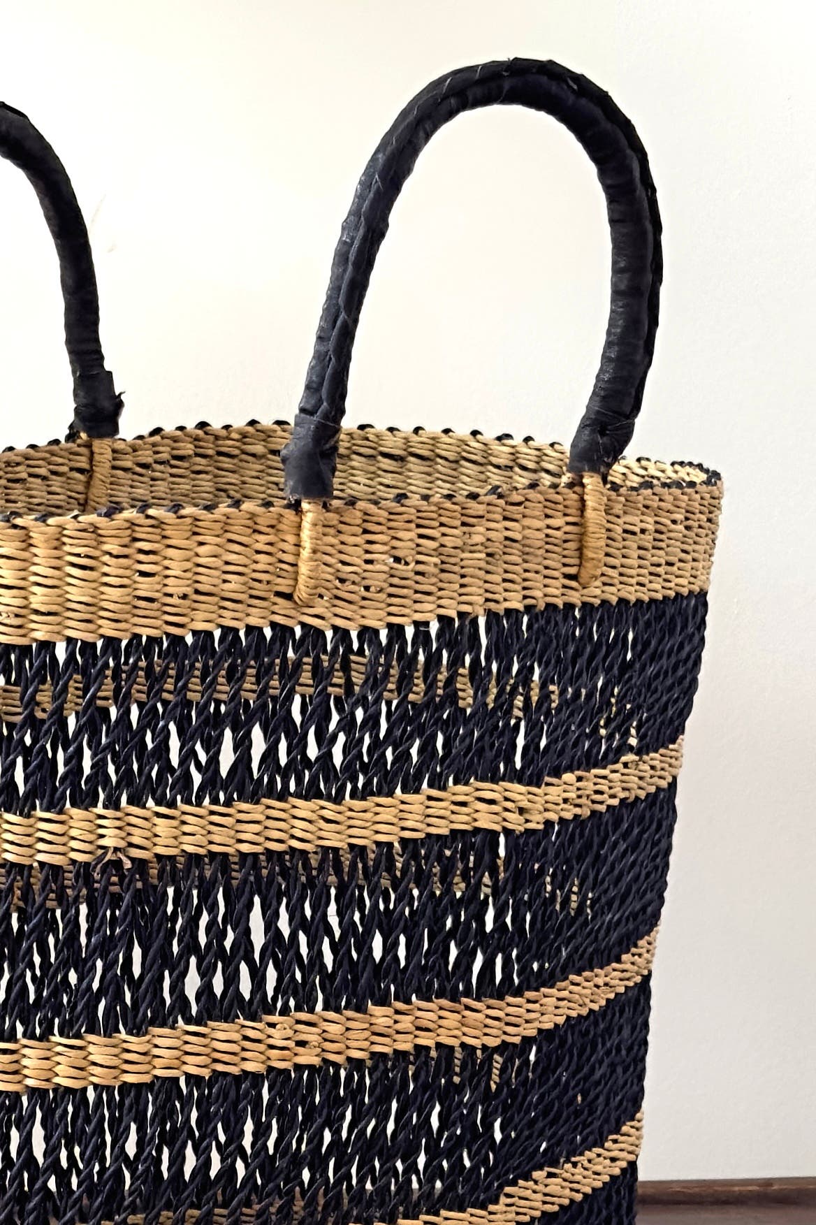 Mbare String Basket Tote, Alternate, color, Natural W/ Black