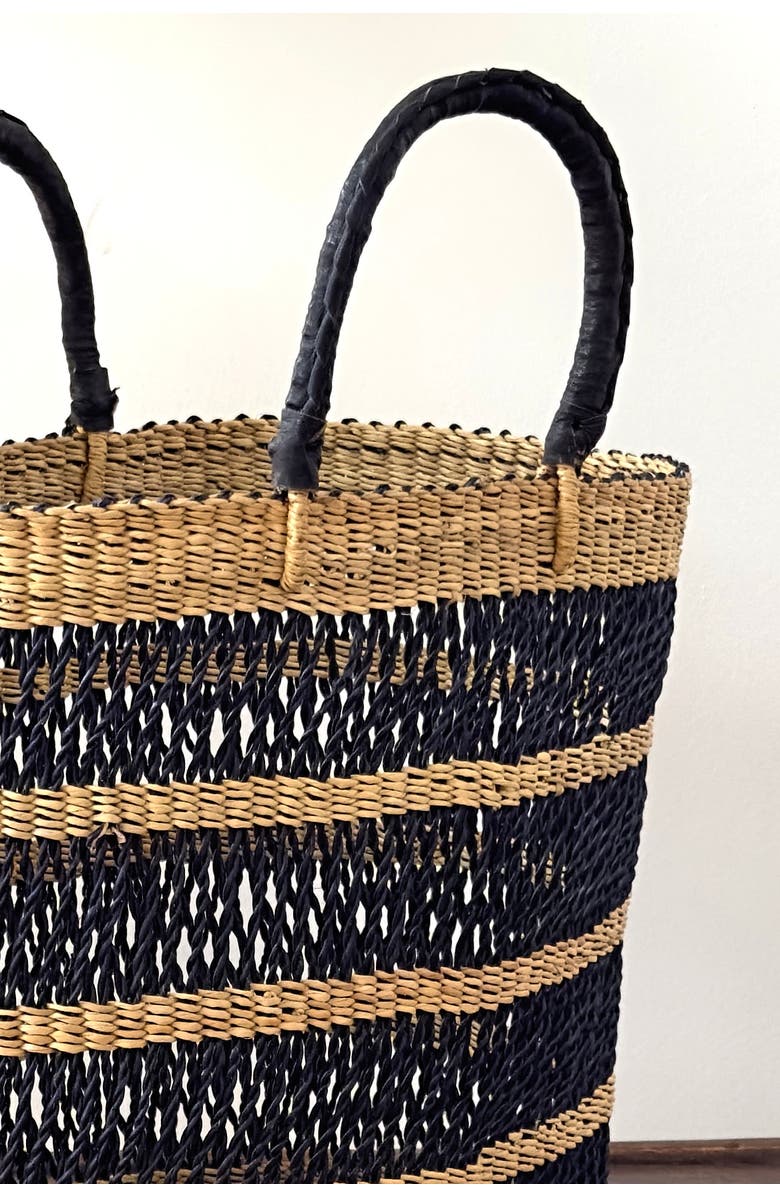 Mbare String Basket Tote, Alternate, color, Natural W/ Black