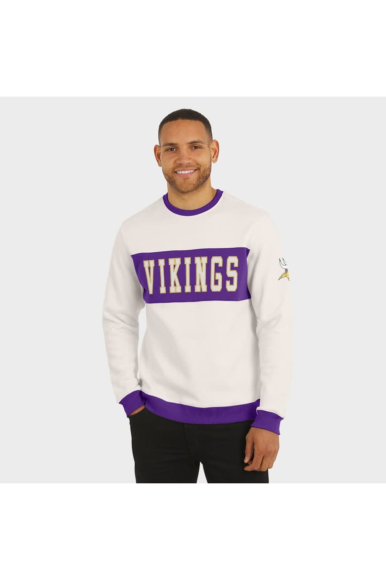 Men's Darius Rucker Collection by Fanatics  Cream Minnesota Vikings Colorblock Pullover Sweatshirt, Alternate, color, Cream
