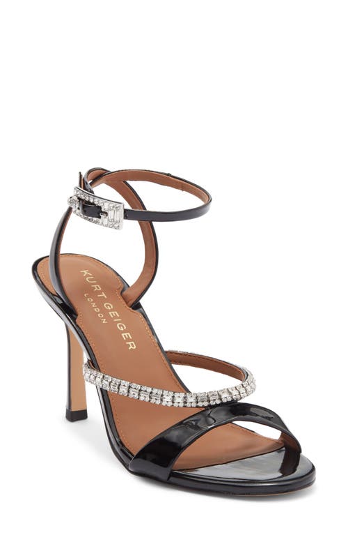 Kurt Geiger London Crystal Embellished Patent Ankle Strap Sandal In Multi