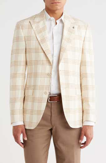 Jack Victor Morgan Plaid Peak Lapel Wool Blend Sport Coat