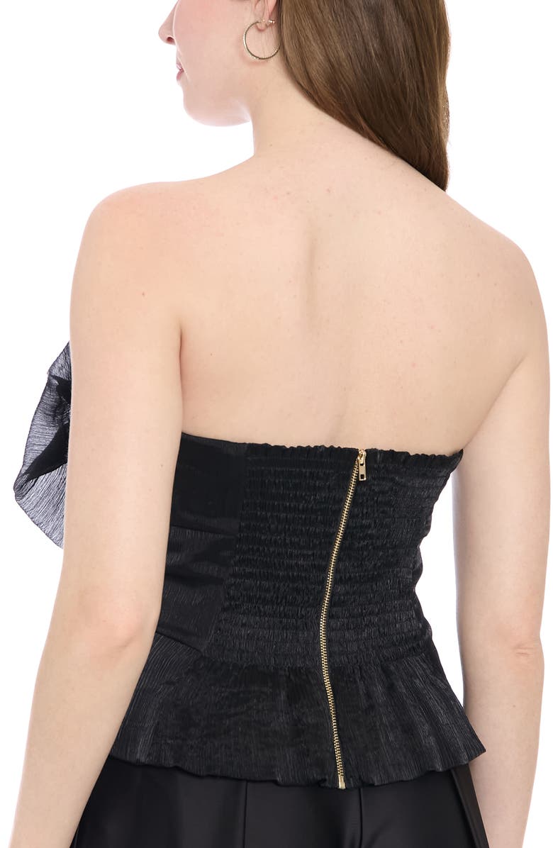 Muse Flower Organza Bustier, Alternate, color, Black