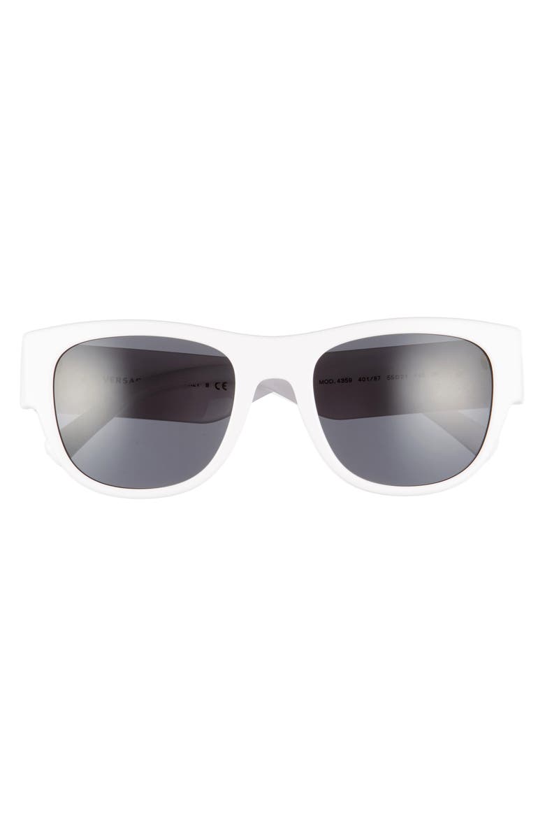 55mm Square Sunglasses, Alternate, color, WHITE/ GREY SOLID