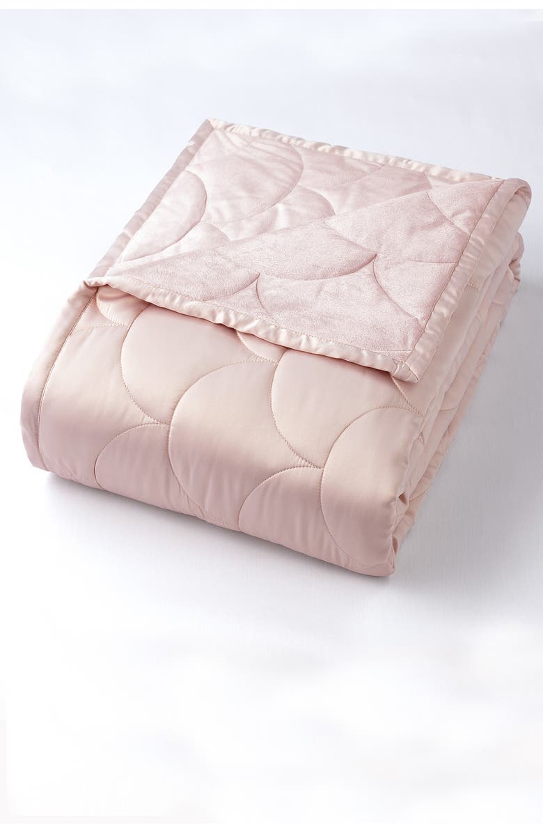 Allied Home Nikki Chu Twin Velvet/Satin Reversible Blanket - Rose, Main, color, 