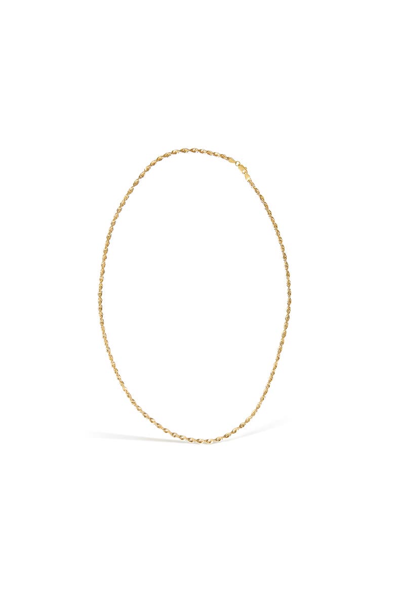 Men's Solid 10K Yellow Gold 3.2mm Light Rope Chain Necklace, Main, color, Yellow Gold