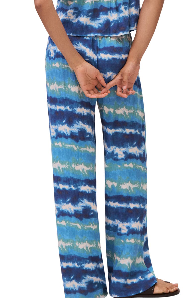 MANGO TEEN Tie Dye Drawstring Pants, Alternate, color, Blue
