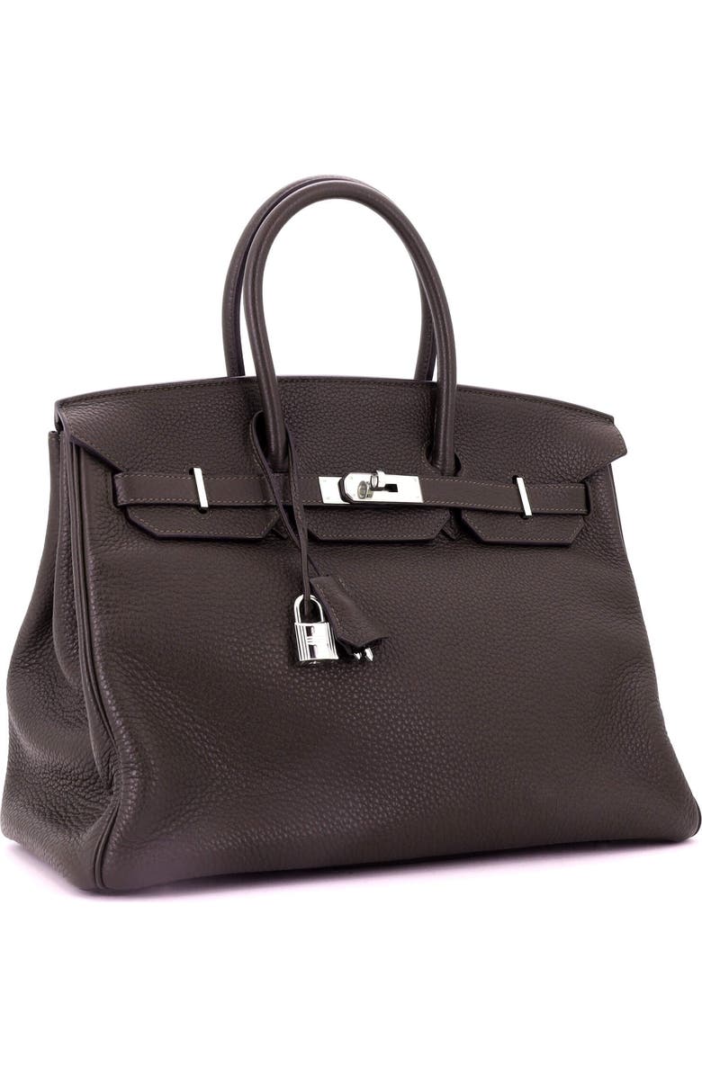 Pre-Owned Hermes Birkin Handbag Brown Togo with Palladium Hardware 35, Alternate, color,