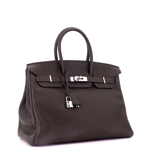 Pre-owned Hermes  Hermes Birkin Handbag Brown Togo With Palladium Hardware 35 In Brown