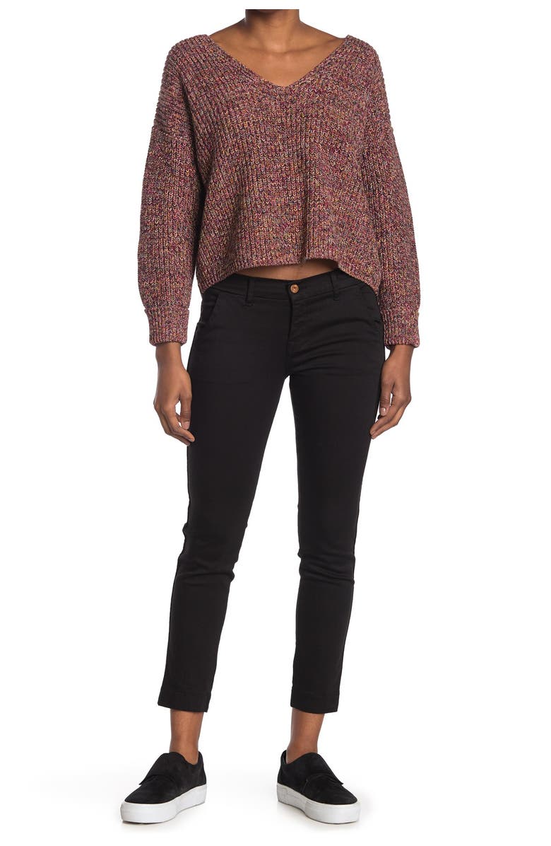 NSF Clothing Wallace Tape Seam Skinny Crop Pants, Main, color,