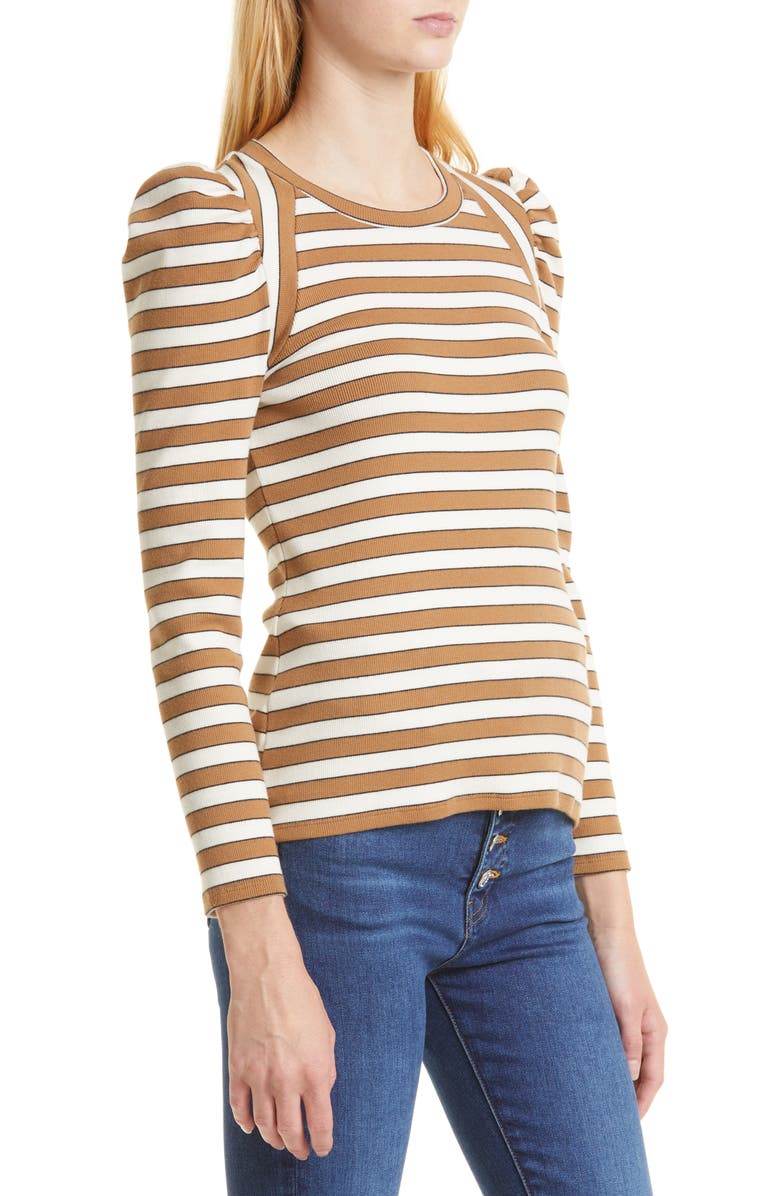 Veronica Beard Delano Stripe Stretch Cotton Top, Alternate, color, 