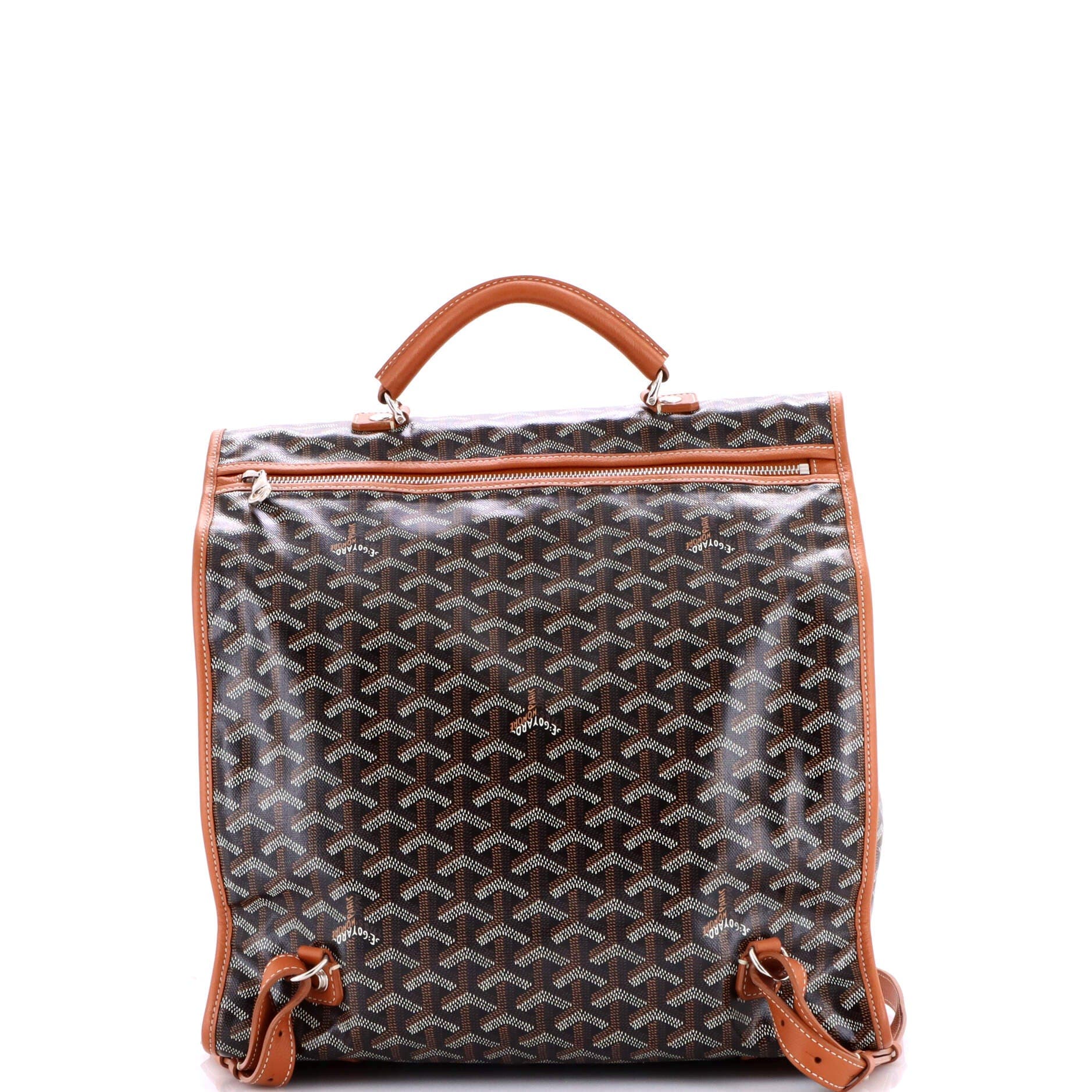 Pre-Owned Goyard Saint Leger Briefcase Backpack Coated Canvas, Alternate, color, 