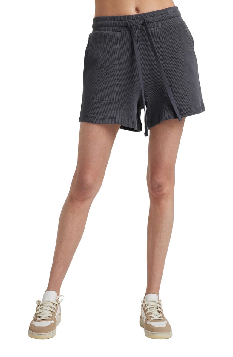 Losano Organic Cotton Drawstring Short, Main, color, Charcoal