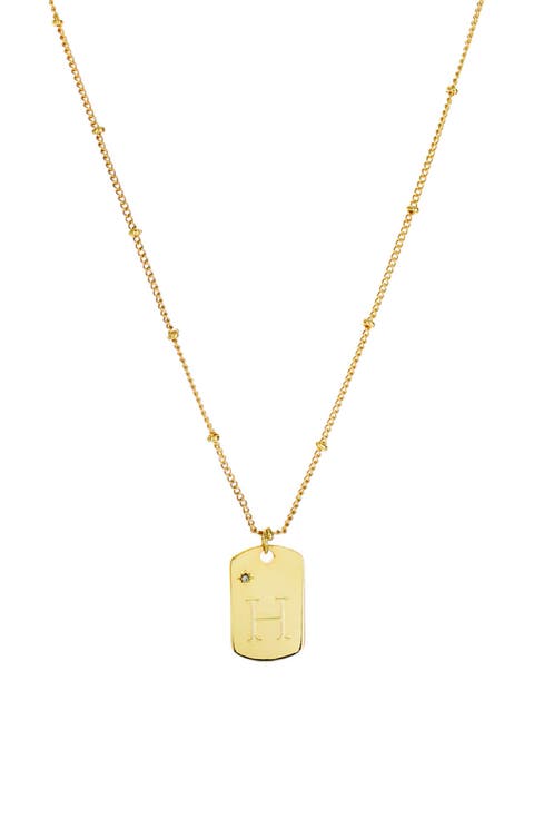 Initial Tag Pendant Necklace