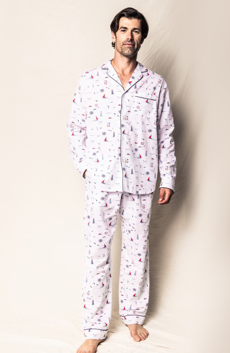 Petite Plume Sail Away Woven Cotton Pajamas, Alternate, color,